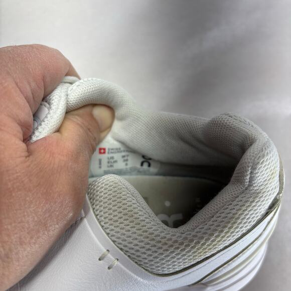 On Clouds Roger Advantage White Leather Sneakers - 7.5 - Picture 9 of 10